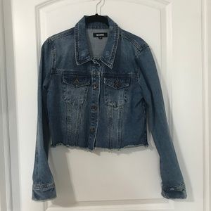 Missguided frayed hem denim jacket